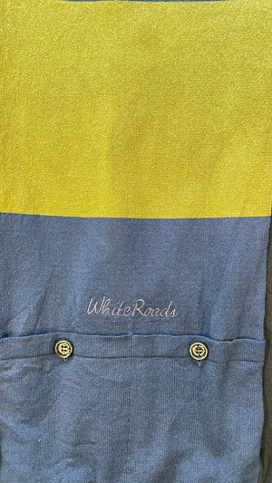 Maglia in cotone white roads blu giallo manica lunga