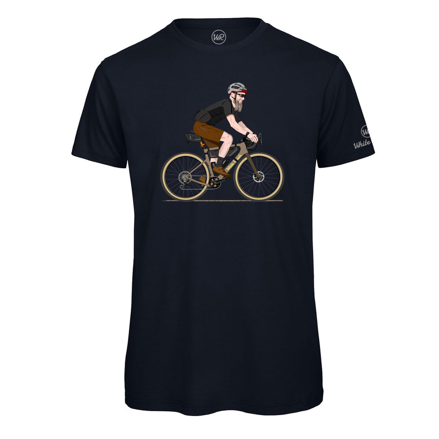 t-shirt white roads m_gravel blu navy