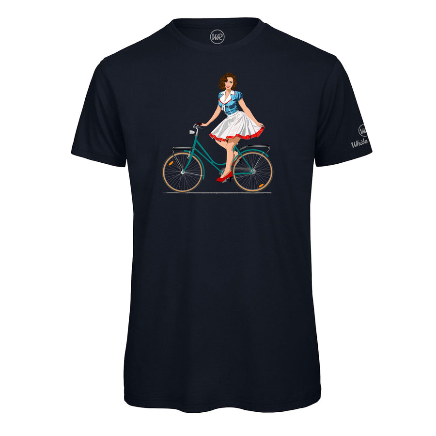 t-shirt white roads m_mora blu navy