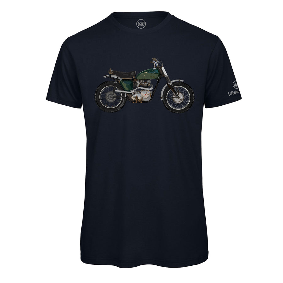t-shirt white roads m_smq blu navy