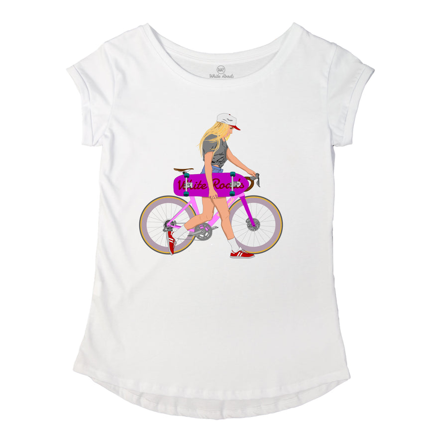 t-shirt white roads w_skate