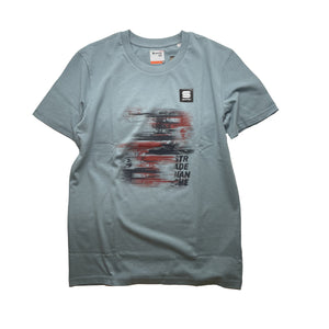 t-shirt strade bianche celeste